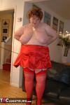 Chris 44G. Red Waspie & Stockings 3 Free Pic 7