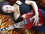 Denise Davies. Electric Guitar Striptease Free Pic 6