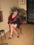 Girdle Goddess. Sheer Stockings & Satin Red Bra Free Pic 5
