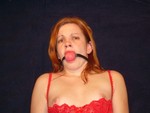 Yummy Bear. Red Lace Fishnet Smoking and Masters Bal Free Pic 20