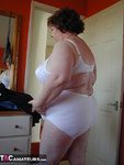 Chris 44G. White Bra & Panties Free Pic 10