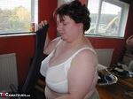 Chris 44G. White Bra & Big White Pants Free Pic 20