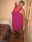 Girdle Goddess. Purple Dress & Mauve Corset Free Pic 3