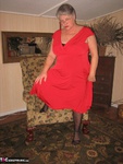Girdle Goddess. Red Hot In Red Dress Free Pic 2
