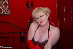 Claire Knight. Red Basque Free Pic 1