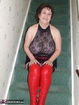 Kinky Carol. Red Thigh Boots & Stockings Free Pic 5