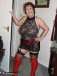 Kinky Carol. Red Thigh Boots & Stockings Free Pic 7