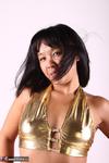 Asian Deepthroat. Melissa's Gold Outfit Free Pic 2