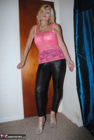 PlatinumBlonde. Pink Top & Leather Trousers Free Pic 2