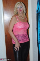 PlatinumBlonde. Pink Top & Leather Trousers Free Pic 3