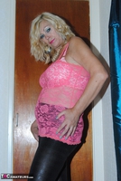 PlatinumBlonde. Pink Top & Leather Trousers Free Pic 5