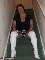 Kinky Carol. White PVC Thigh High Boots Pt1 Free Pic 6