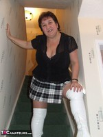 Kinky Carol. White PVC Thigh High Boots Pt1 Free Pic 7