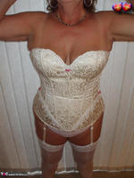 Busty Bliss. Cream Embriodered Busty Corset Free Pic 1