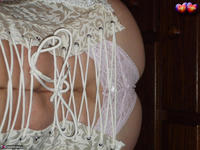 Busty Bliss. Cream Embriodered Busty Corset Free Pic 14