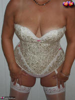 Busty Bliss. Cream Embriodered Busty Corset Free Pic 18