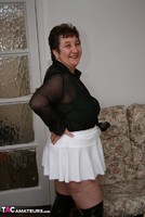 Kinky Carol. White Mini Skirt & PVC Thigh Boots Pt1 Free Pic 2