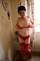 Juicey Janey. Red Bra & Panties Pt1 Free Pic 5