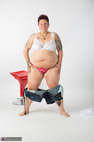 Tattoo Girl. Red Stool Free Pic 10
