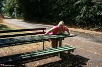 Lexie Cummings. Lexie Strips At The Picnic Bench Free Pic 2