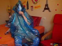 Abby Roberts. Posing In A Blue Transparent Raincoat Free Pic 20