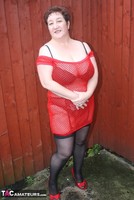 Kinky Carol. Red Fishnet Dress Pt1 Free Pic 15