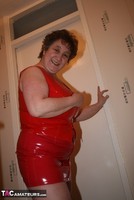 Kinky Carol. Horny In Red PVC & Thigh Boots Pt1 Free Pic 11