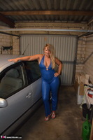 Sweet Susi. Latex Catsuit In The Garage Free Pic 1