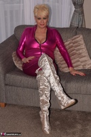 Dimonty. Pink Jump Suit & Silver Thigh Boots Free Pic 17