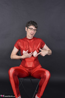 Hot Milf. Red Wetlook Suit Free Pic 9