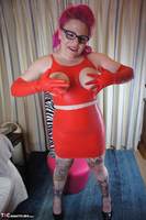 Mollie Foxxx. Red Rubber Dress Free Pic 11