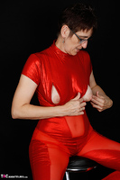Hot Milf. Red Wetlook Suit Free Pic 6