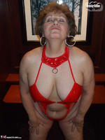 Busty Bliss. Red PVC & Big Tits Free Pic 2