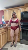 Busty Kris Ann. Red Hot In The Kitchen Free Pic 1