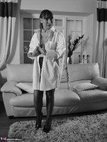 Barby Slut. White Shirt Black Stockings Free Pic 1