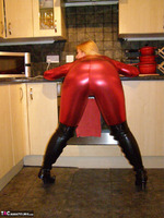 Samantha. Tight Red Catsuit Free Pic 6