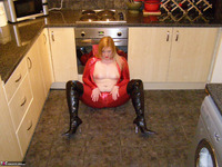 Samantha. Tight Red Catsuit Free Pic 9