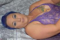 Sara Banks. Blue Hair, Purple Teddy Free Pic 1