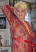 Dimonty. Red Lace House Coat & Panties Free Pic 3