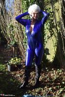 Dimonty. Electric Blue Catsuit Free Pic 7