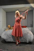 Barby Slut. Red Polka Dot Dress Free Pic 5