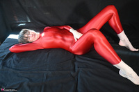 Hot Milf. Shiny Red Catuit Free Pic 2