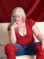 Samantha. Red Hot In Red Boots Free Pic 5
