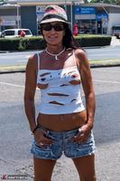 Roxeanne. Walking round town with nipples showing Free Pic 9