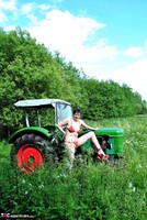 Hot Milf. Red Lingerie On The Tractor Pt1 Free Pic 2