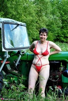 Hot Milf. Red Lingerie On The Tractor Pt1 Free Pic 10
