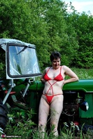 Hot Milf. Red Lingerie On The Tractor Pt1 Free Pic 11