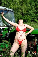 Hot Milf. Red Lingerie On The Tractor Pt1 Free Pic 15