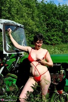 Hot Milf. Red Lingerie On The Tractor Pt1 Free Pic 18