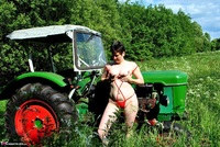Hot Milf. Red Lingerie On The Tractor Pt1 Free Pic 20